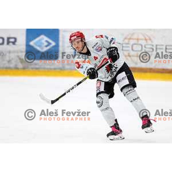 in action at Alps hockey league match between HDD Sij Acroni Jesenice and Asiago at Jesenice, Slovenia on October 5, 2021