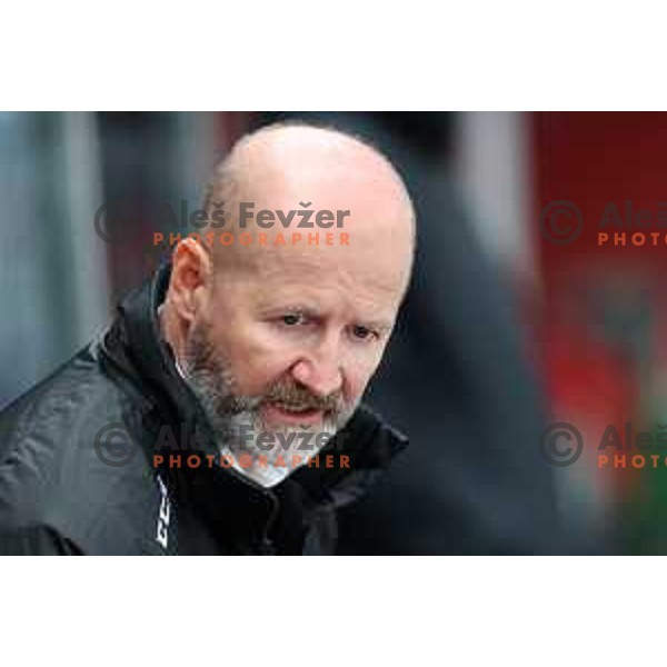 Head coach Nik Zupancic in action at Alps hockey league match between HDD Sij Acroni Jesenice and Asiago at Jesenice, Slovenia on October 5, 2021
