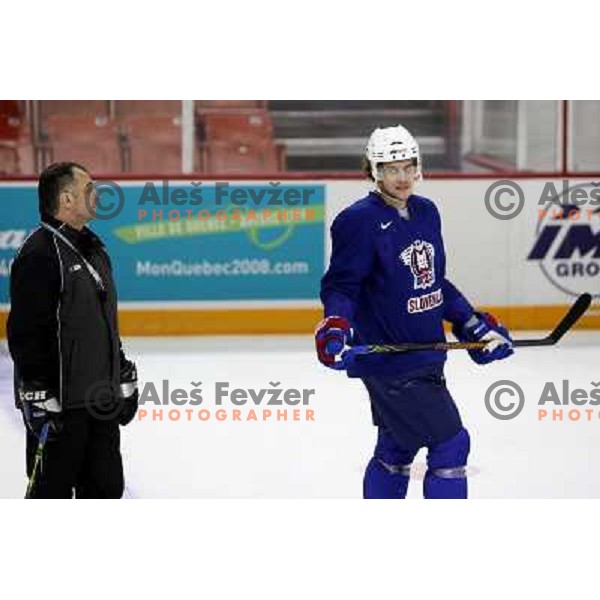Matjaz (left) and Anze Kopitar of Slovenia ice-hockey team during practice before start of IIHF World championship 2008 in Metro Centre, Halifax, Nova Scotia, Canada 1st of May 2008. Photo by Ales Fevzer 