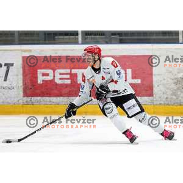 in action at Alps hockey league match between HDD Sij Acroni Jesenice and Asiago at Jesenice, Slovenia on October 5, 2021
