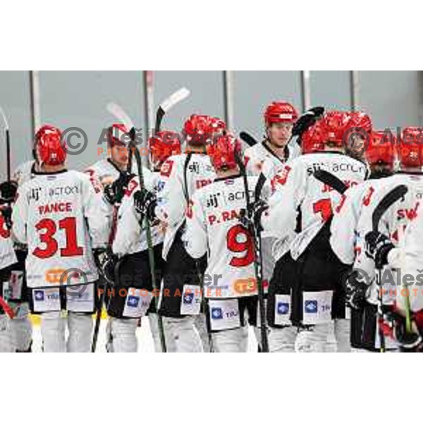 in action at Alps hockey league match between HDD Sij Acroni Jesenice and Asiago at Jesenice, Slovenia on October 5, 2021