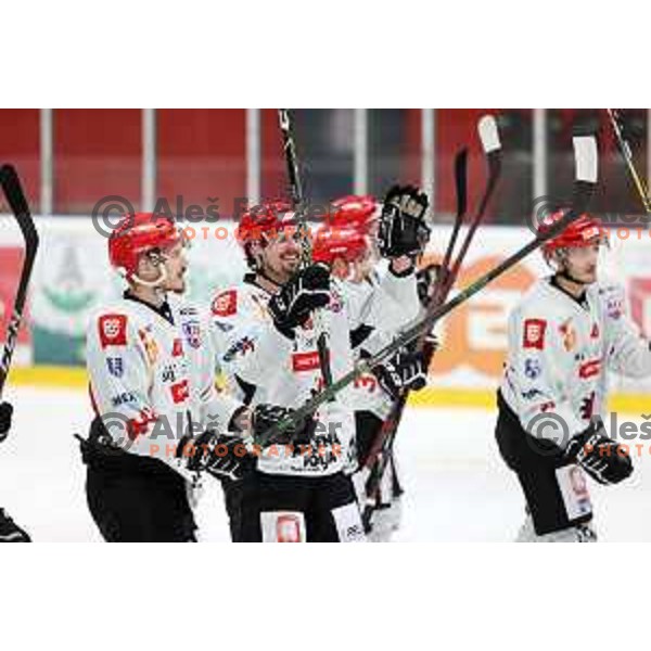 in action at Alps hockey league match between HDD Sij Acroni Jesenice and Asiago at Jesenice, Slovenia on October 5, 2021