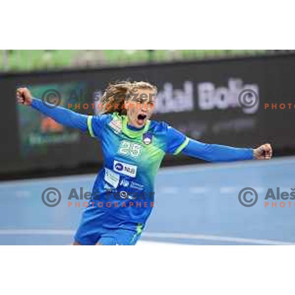 Barbara Lazovic in action during EURO Cup Women 2022 Group phase handball match between Slovenia and Norway in Ljubljana, Slovenia on October 10, 2021