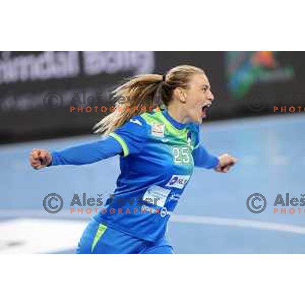 Barbara Lazovic in action during EURO Cup Women 2022 Group phase handball match between Slovenia and Norway in Ljubljana, Slovenia on October 10, 2021