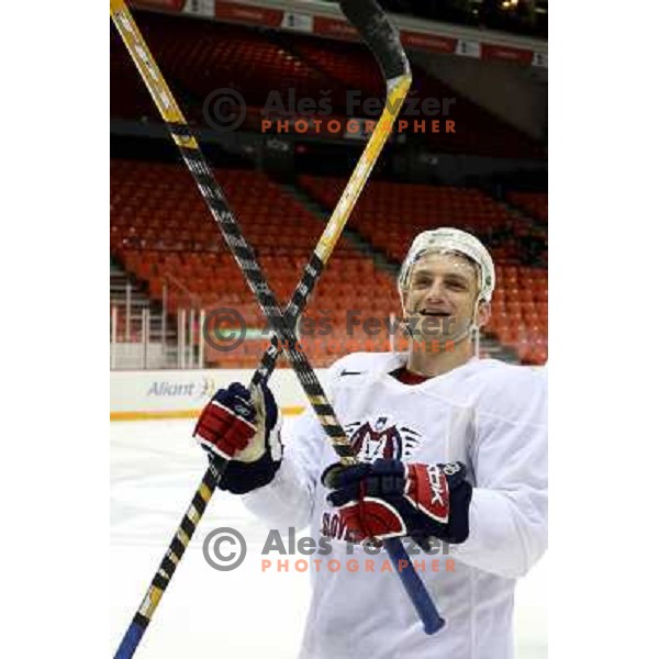 Miha Rebolj of Slovenia ice-hockey team during practice before start of IIHF World championship 2008 in Metro Centre, Halifax, Nova Scotia, Canada 1st of May 2008. Photo by Ales Fevzer 