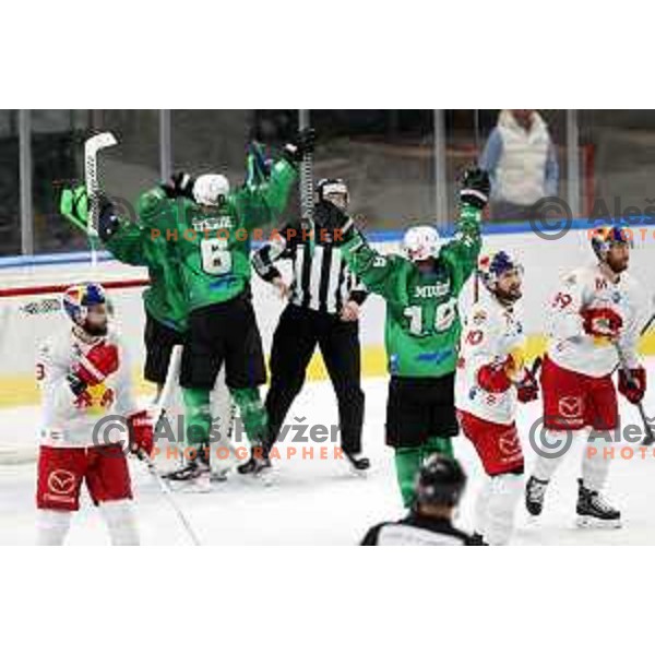 of SZ Olimpija in action during IceHL match between SZ Olimpija and Red Bulls Salzburg in Ljubljana, Slovenia on October 10, 2021