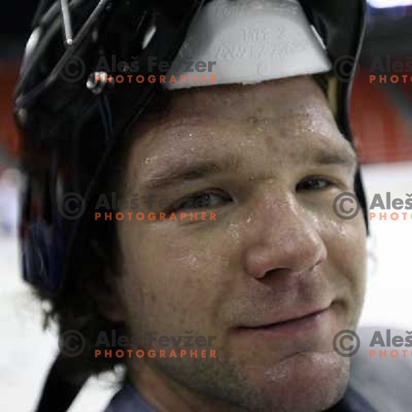 Gaber Glavic of Slovenia ice-hockey team during practice before start of IIHF World championship 2008 in Metro Centre, Halifax, Nova Scotia, Canada 1st of May 2008. Photo by Ales Fevzer 