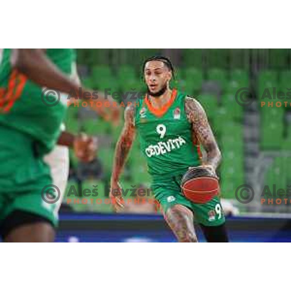Zach Auguste of Cedevita Olimpija in action during ABA league regular season basketball match between Cedevita Olimpija and FMP in Stozice, Arena, Ljubljana, Slovenia on October 11, 2021 