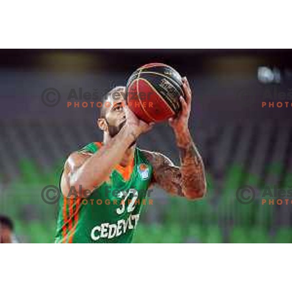 Jackie Carmichael of Cedevita Olimpija in action during ABA league regular season basketball match between Cedevita Olimpija and FMP in Stozice, Arena, Ljubljana, Slovenia on October 11, 2021 