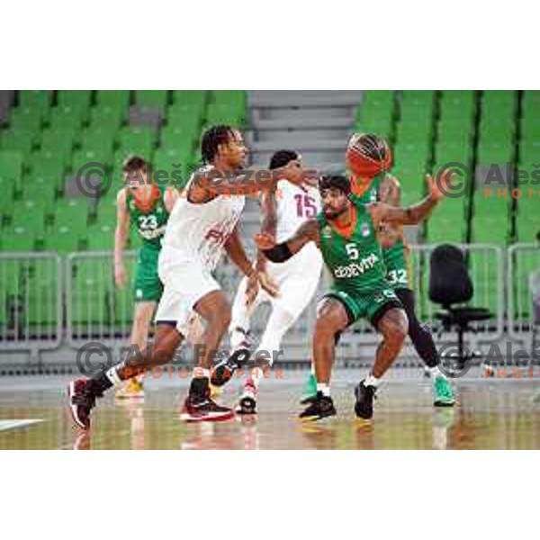 Marcus Keene of Cedevita Olimpija in action during ABA league regular season basketball match between Cedevita Olimpija and FMP in Stozice, Arena, Ljubljana, Slovenia on October 11, 2021 