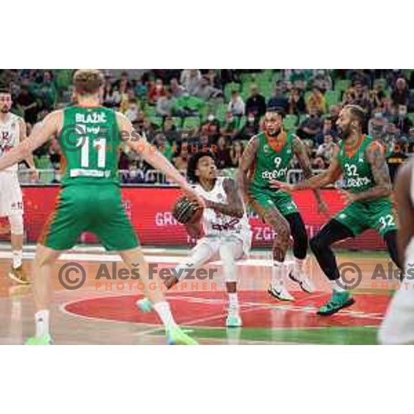 Of Cedevita Olimpija in action during ABA league regular season basketball match between Cedevita Olimpija and FMP in Stozice, Arena, Ljubljana, Slovenia on October 11, 2021