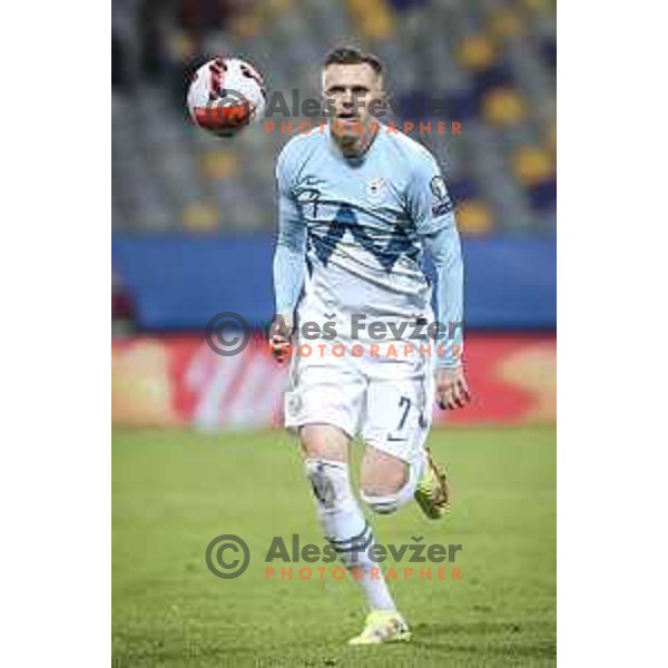 Josip Ilicic in action during World Cup 2022 qualifiers football match between Slovenia and Russia in Ljudski vrt, Maribor, Slovenia on October 11, 2021