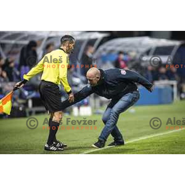 Intruder on the pitch during World Cup 2022 qualifiers football match between Slovenia and Russia in Ljudski vrt, Maribor, Slovenia on October 11, 2021 