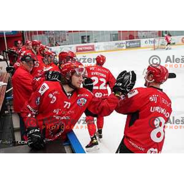 Slovenian National league ice-hockey match between HDD Sij Acroni Jesenice and SZ Olimpija at Jesenice, Slovenia on October 12, 2021
