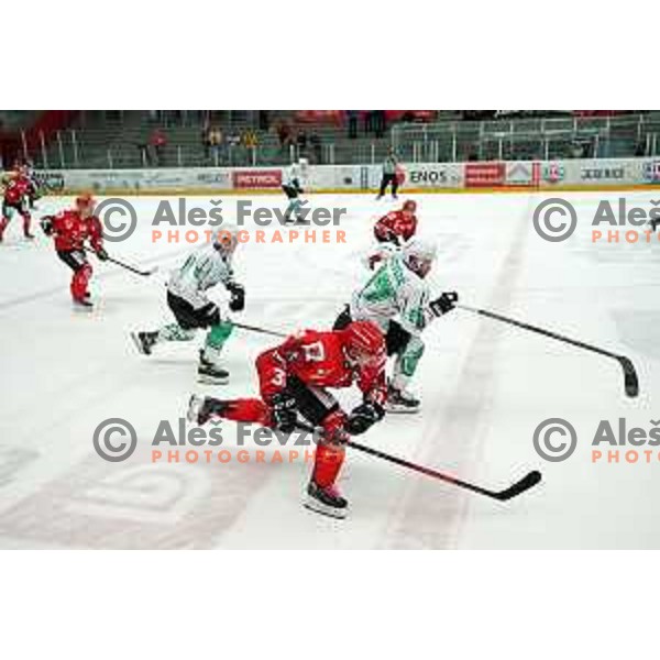 Slovenian National league ice-hockey match between HDD Sij Acroni Jesenice and SZ Olimpija at Jesenice, Slovenia on October 12, 2021