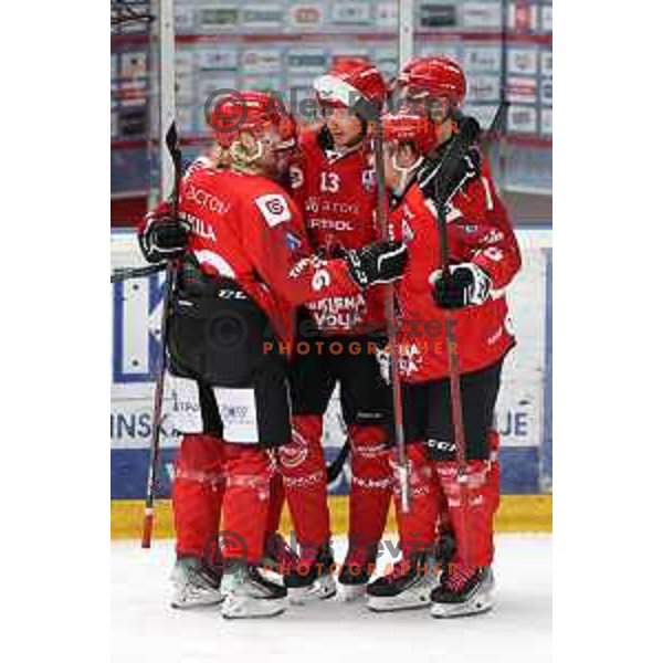Slovenian National league ice-hockey match between HDD Sij Acroni Jesenice and SZ Olimpija at Jesenice, Slovenia on October 12, 2021
