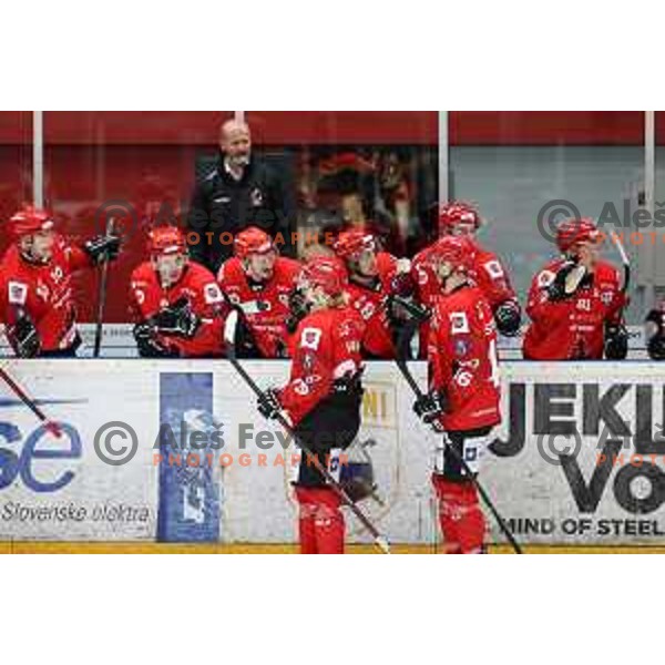 Slovenian National league ice-hockey match between HDD Sij Acroni Jesenice and SZ Olimpija at Jesenice, Slovenia on October 12, 2021