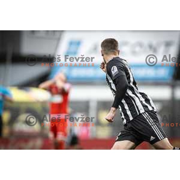in action during Prva liga Telemach football match between Mura and Aluminij in Fazanerija, Murska Sobota, Slovenia on October 16, 2021