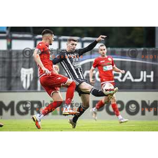 Nardin Mulahusejnovic in action during Prva liga Telemach football match between Mura and Aluminij in Fazanerija, Murska Sobota, Slovenia on October 16, 2021