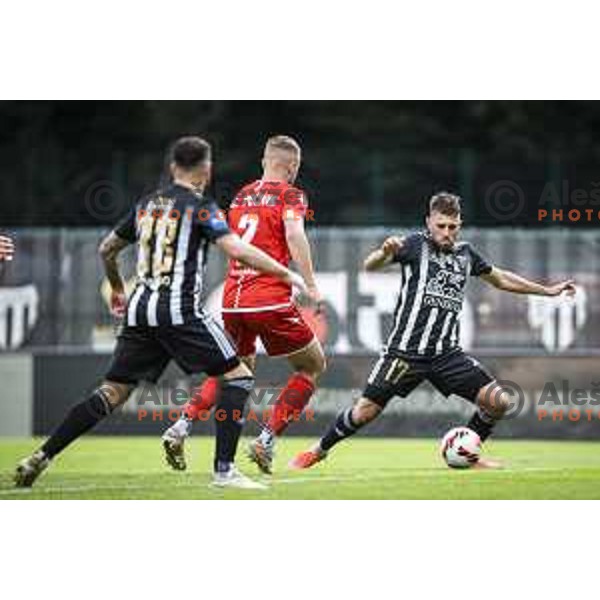 Amadej Marosa in action during Prva liga Telemach football match between Mura and Aluminij in Fazanerija, Murska Sobota, Slovenia on October 16, 2021