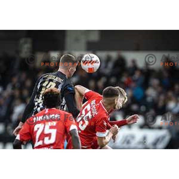 in action during Prva liga Telemach football match between Mura and Aluminij in Fazanerija, Murska Sobota, Slovenia on October 16, 2021