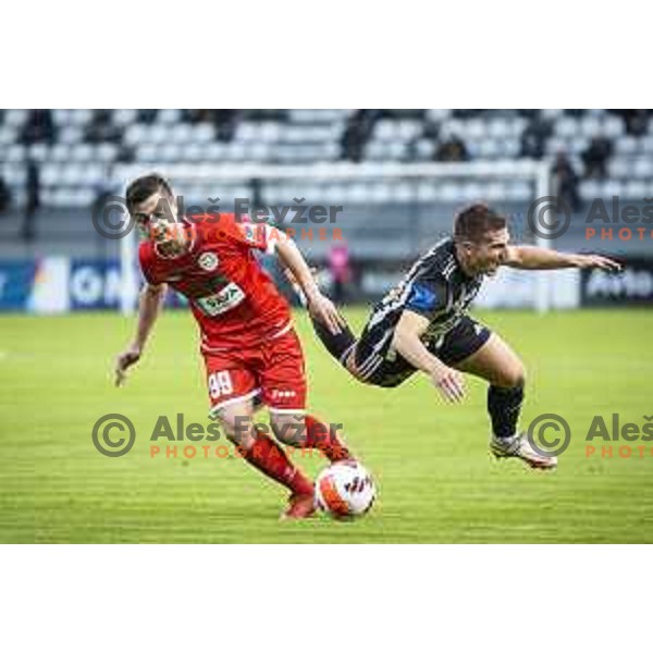 Armin Derlek in action during Prva liga Telemach football match between Mura and Aluminij in Fazanerija, Murska Sobota, Slovenia on October 16, 2021