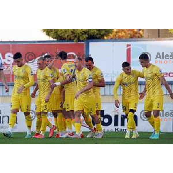 In action during Prva Liga Telemach football match between Domzale and Koper in Domzale, Slovenia on October 17, 2021