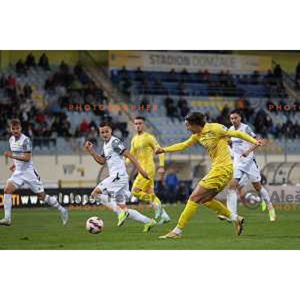 Alen Jurilj of Domzale in action during Prva Liga Telemach football match between Domzale and Koper in Domzale, Slovenia on October 17, 2021