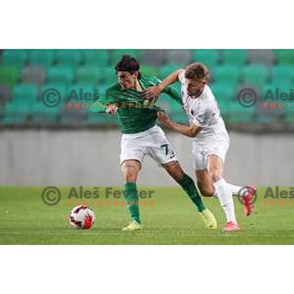  Almedin Ziljkic in action during Prva Liga Telemach football match between Olimpija and Tabor CB 24 Sezana in SRC Stozice, Ljubljana, Slovenia on October 17, 2021