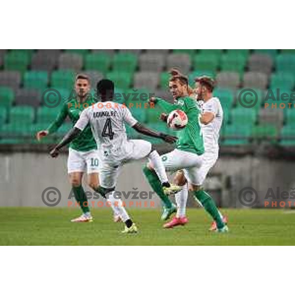 Mustafa Nukic in action during Prva Liga Telemach football match between Olimpija and Tabor CB 24 Sezana in SRC Stozice, Ljubljana, Slovenia on October 17, 2021