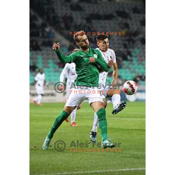 Mustafa Nukic in action during Prva Liga Telemach football match between Olimpija and Tabor CB 24 Sezana in SRC Stozice, Ljubljana, Slovenia on October 17, 2021