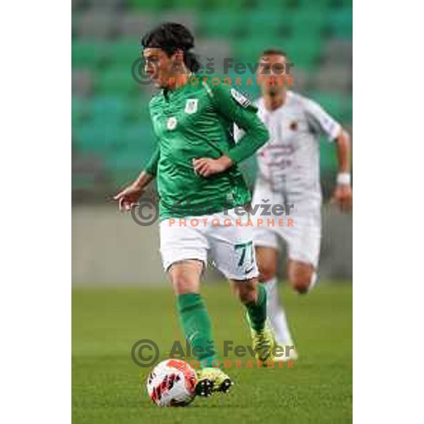  Almedin Ziljkic in action during Prva Liga Telemach football match between Olimpija and Tabor CB 24 Sezana in SRC Stozice, Ljubljana, Slovenia on October 17, 2021