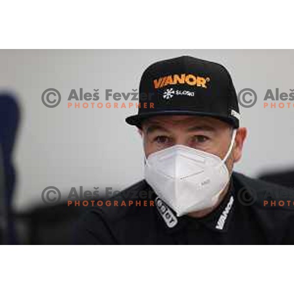 Janez Slivnik at press conference of Slovenia Alpine Ski team in Ljubljana, Slovenia on October 18, 2021