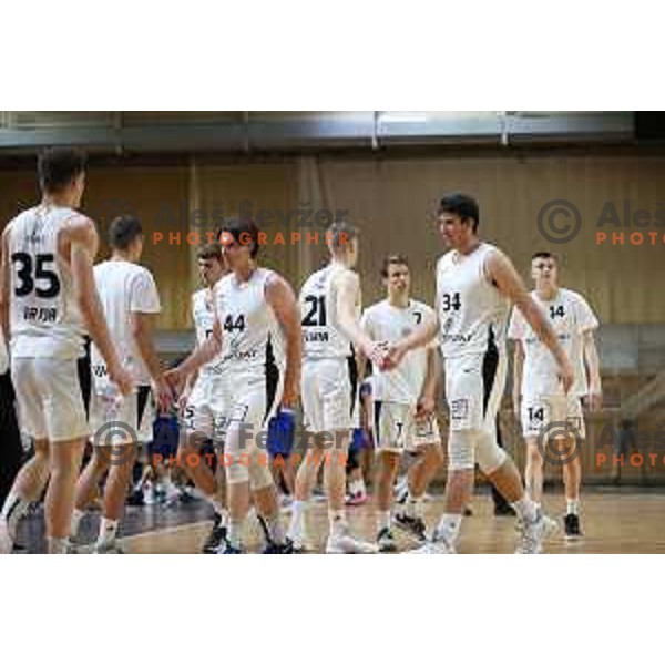 in action during Nova KBM league basketball match between Nutrispoint Ilirija and Sentjur in Tivoli Hall, Ljubljana, Slovenia on October 18, 2021