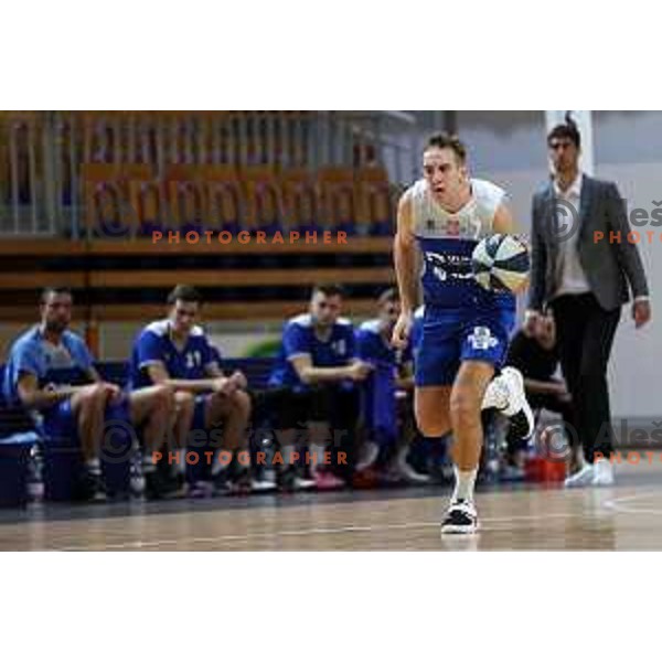 in action during Nova KBM league basketball match between Nutrispoint Ilirija and Sentjur in Tivoli Hall, Ljubljana, Slovenia on October 18, 2021