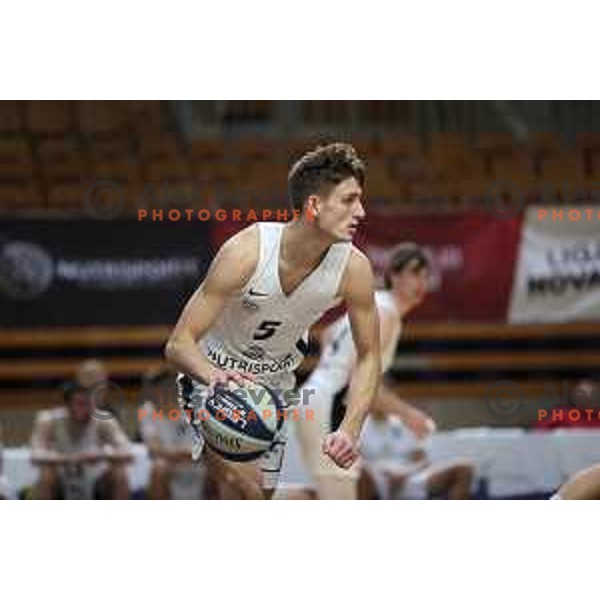 in action during Nova KBM league basketball match between Nutrispoint Ilirija and Sentjur in Tivoli Hall, Ljubljana, Slovenia on October 18, 2021