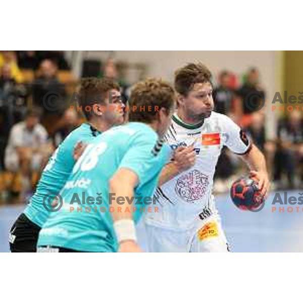 Marko Bezjak in action during EHF European league match between Gorenje Velenje and Magdeburg in Velenje, Slovenia on October 19, 2021