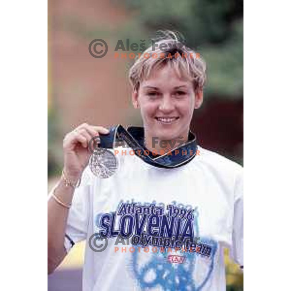Brigita Bukovec of Slovenia, Olympic silver medalist at 100 meters hurdles at Atlanta 1996 Olympic games, Georgia ,USA