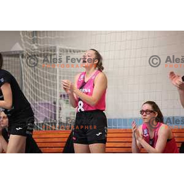 action during 1.SKL women basketball match between Jezica and Cinkarna Celje in Ljubljana, Slovenia on October 9, 2021