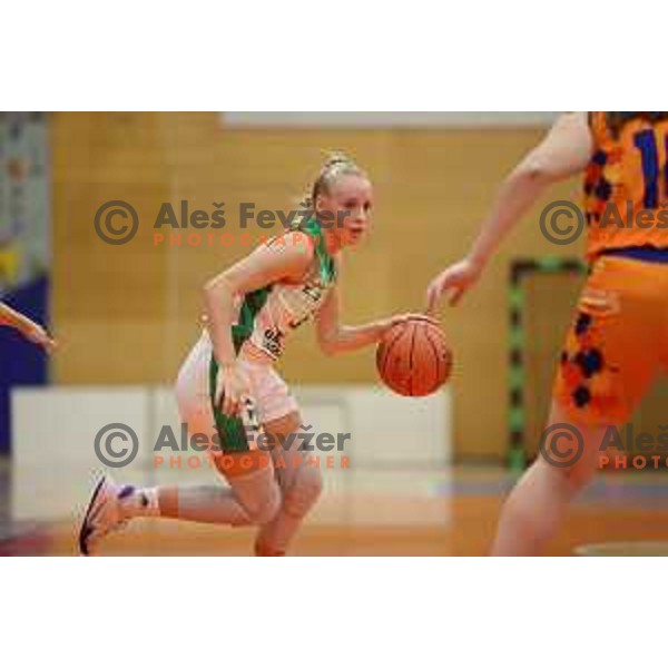 action during 1.SKL women basketball match between Grosuplje and Tosama Ledita in Grosuplje, Slovenia on October 9, 2021