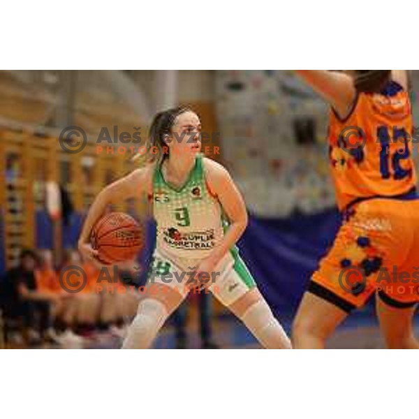 action during 1.SKL women basketball match between Grosuplje and Tosama Ledita in Grosuplje, Slovenia on October 9, 2021