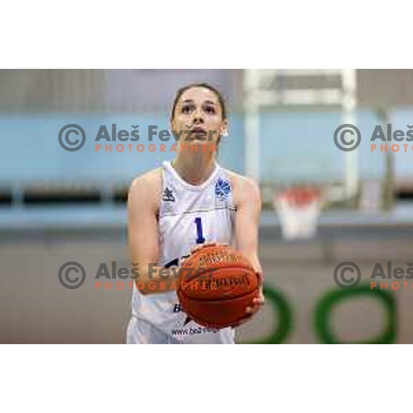Manca Marolt in action during 1.SKL women basketball match between Derby Jezica and Pro-bit Konjice, Slovenia on October 9, 2021 