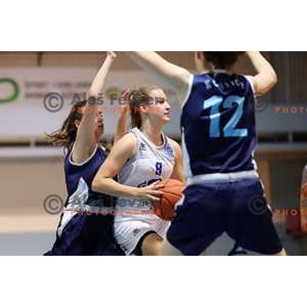 Ema Lapajne in action during 1.SKL women basketball match between Derby Jezica and Pro-bit Konjice, Slovenia on October 9, 2021 