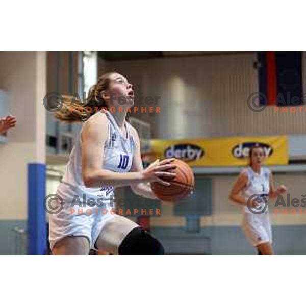 Hana Ivanusa in action during 1.SKL women basketball match between Derby Jezica and Pro-bit Konjice, Slovenia on October 9, 2021 