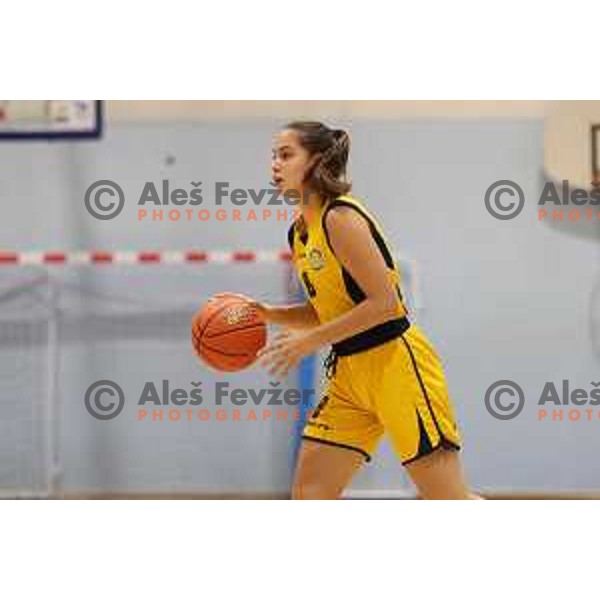 action during 1.SKL women basketball match between Domzale and Pro bit Konjice in Domzale, Slovenia on October 2, 2021