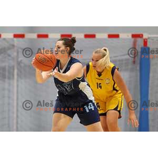 action during 1.SKL women basketball match between Domzale and Pro bit Konjice in Domzale, Slovenia on October 2, 2021
