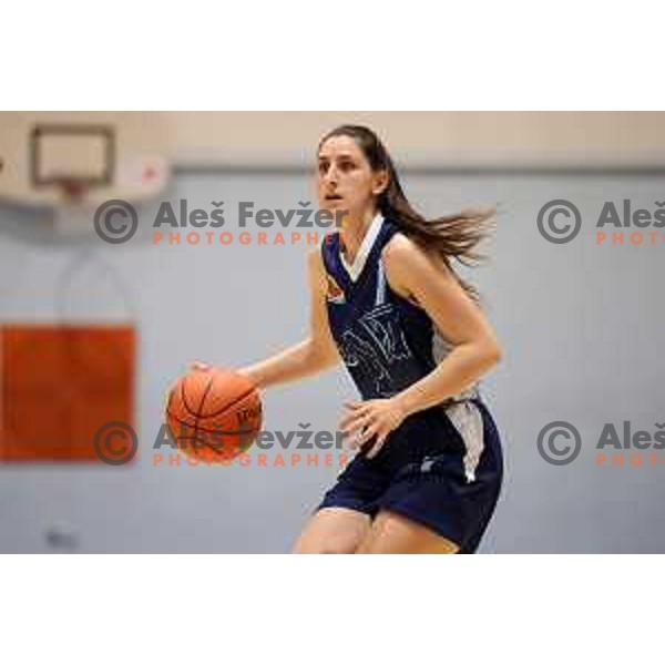 action during 1.SKL women basketball match between Domzale and Pro bit Konjice in Domzale, Slovenia on October 2, 2021