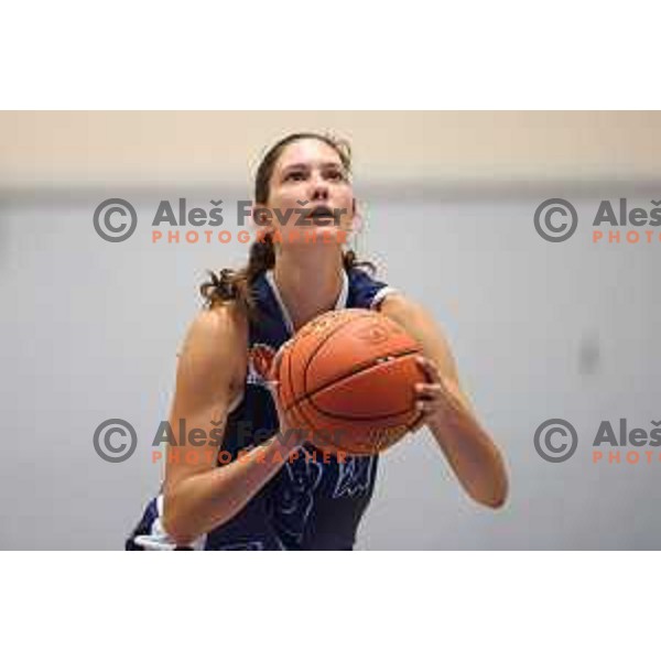 action during 1.SKL women basketball match between Domzale and Pro bit Konjice in Domzale, Slovenia on October 2, 2021