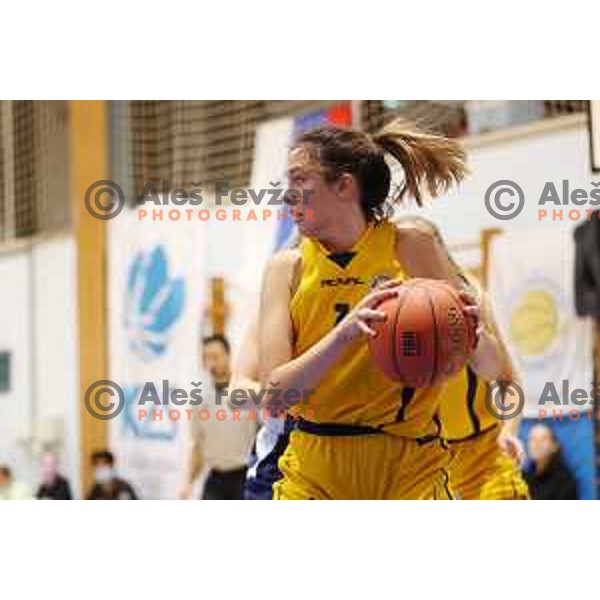 action during 1.SKL women basketball match between Domzale and Pro bit Konjice in Domzale, Slovenia on October 2, 2021