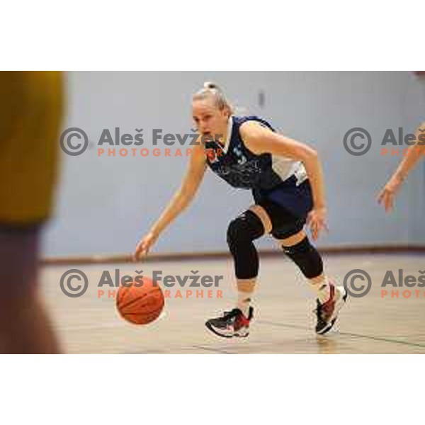 action during 1.SKL women basketball match between Domzale and Pro bit Konjice in Domzale, Slovenia on October 2, 2021